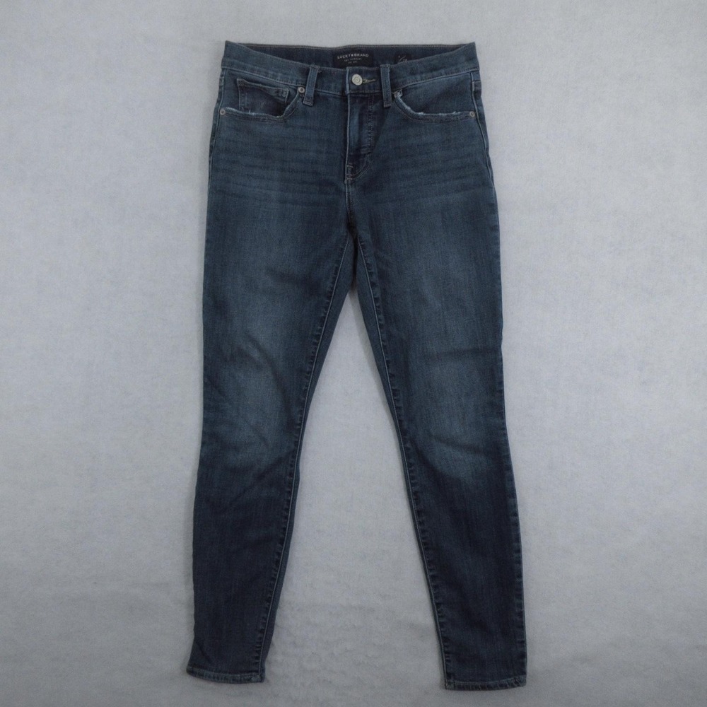 Lucky Brand Ava Mid Rise Skinny Jeans Womens 6 Blue Medium Wash Stretch Denim